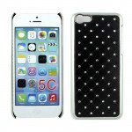 Wholesale iPhone 5C Star Diamond Chrome Case (Black)